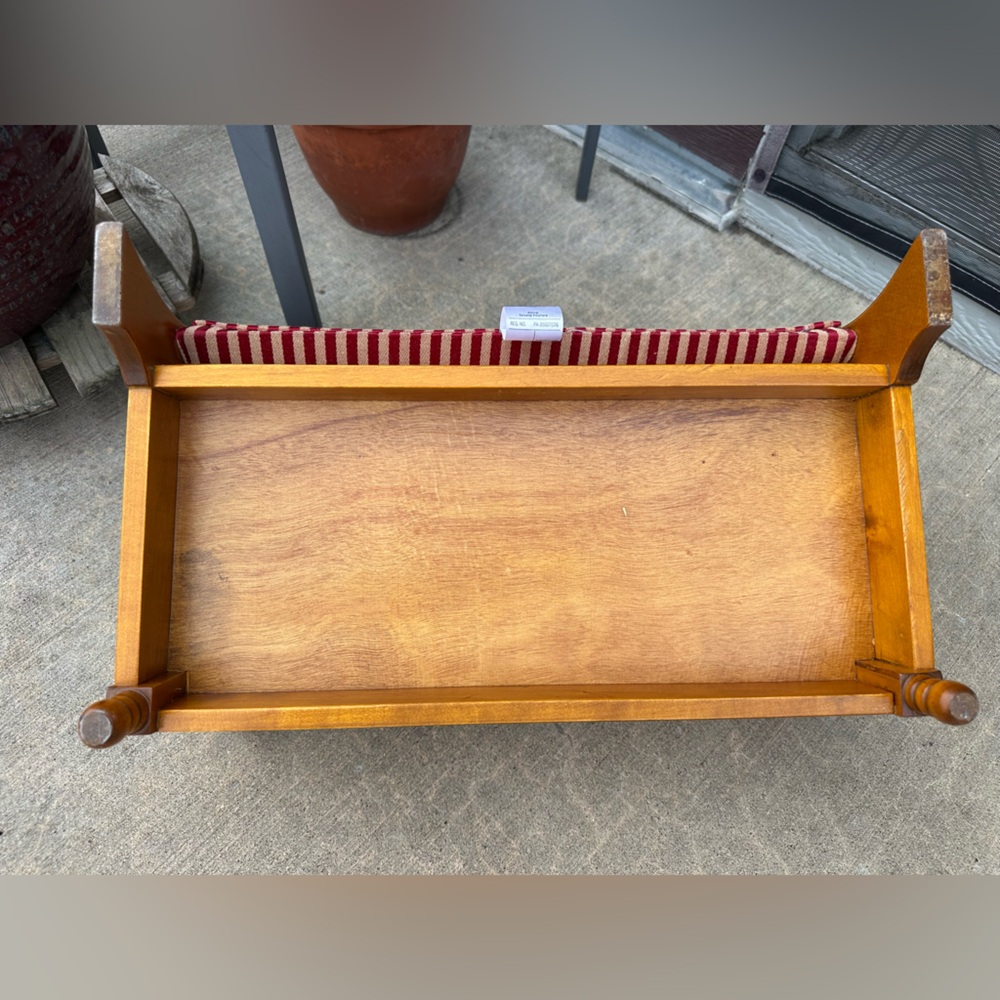 Mid-Century Modern Country-Style Cushioned Wood Sofa for 18" Doll - Picture 6 of 12